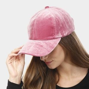 Solid Velvet Velcro Baseball Cap